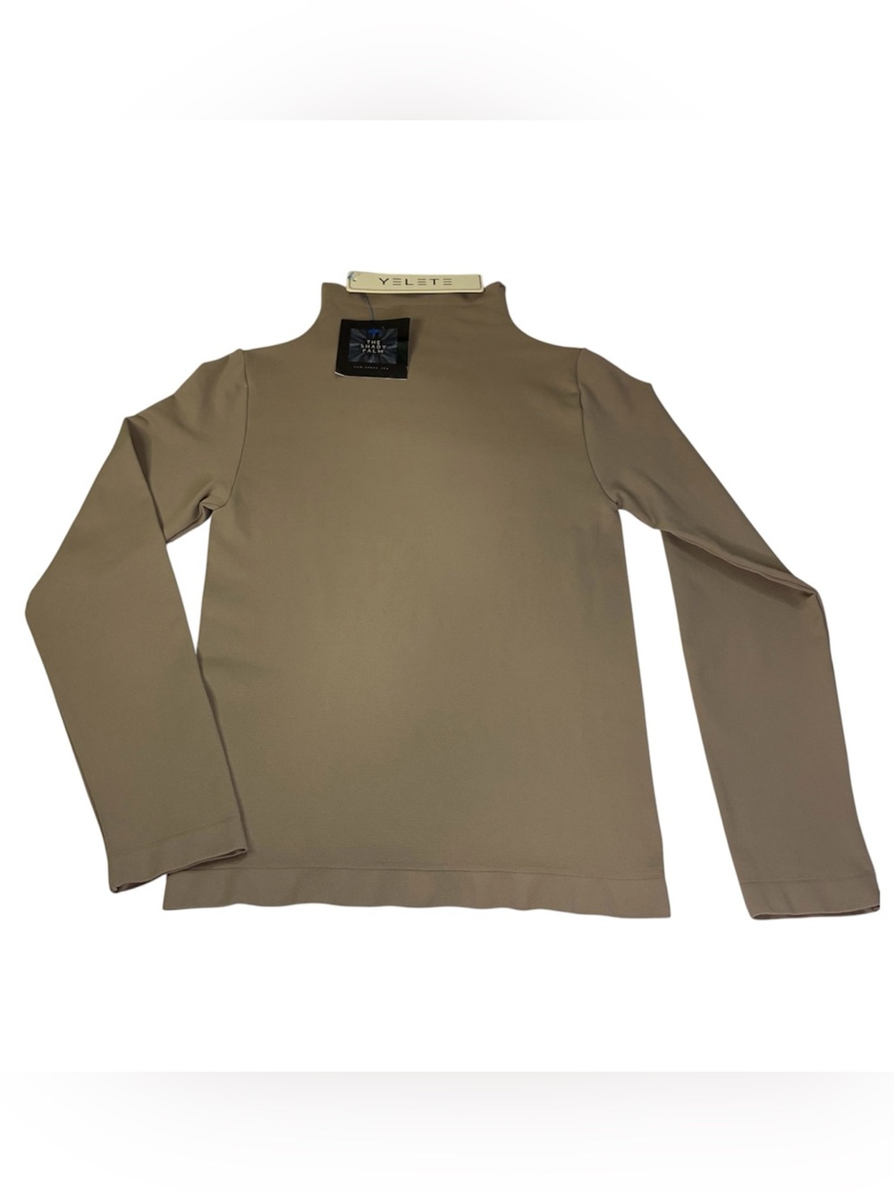 Yelete Seamless Long Sleeve Mock Neck Shaping Top Slimming Light Mocha One Size